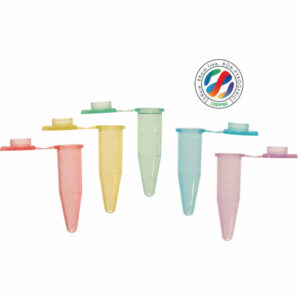 0.5ml MicroCentrifuge Tubes, Colours, B/G/O/R/V/Y, Bulk, Non-Sterile