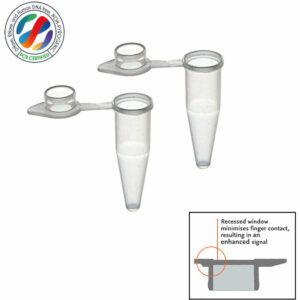 Thin Wall PCR Tubes, Clear, Optically Clear Flat Cap, featuring recessed window - Thin Wall PCR Tubes, Clear, Optically Clear Flat Cap, featuring recessed window - Case