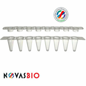 0.1ml PCR 8-Strip Tubes, Low Profile, Clear with Optically Clear Caps, Biorad compatible