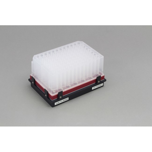 Magnetic Separation Plate for 96 Deep Well Flat, Round, or Pyramid bottom microplates, 7 Magnetic (Middle Bar Notched) (50 MGO) Bars, Aluminum Frame, SLAS Footprint, High Profile Registration Base Included