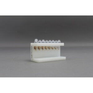HDPE 8 place Magnetic Separation Rack for 0.2 ml PCR Tubes, with a 8 NdFeB Magnets 6.35 mm in Diameter, Pellet located 1/3 of the Way up the Tube