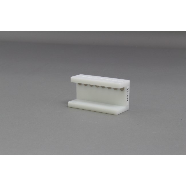 HDPE 8 place Magnetic Separation Rack for 0.2 ml PCR Tubes, with a 8 NdFeB Magnets 6.35 mm in Diameter, Pellet located 1/3 of the Way up the Tube