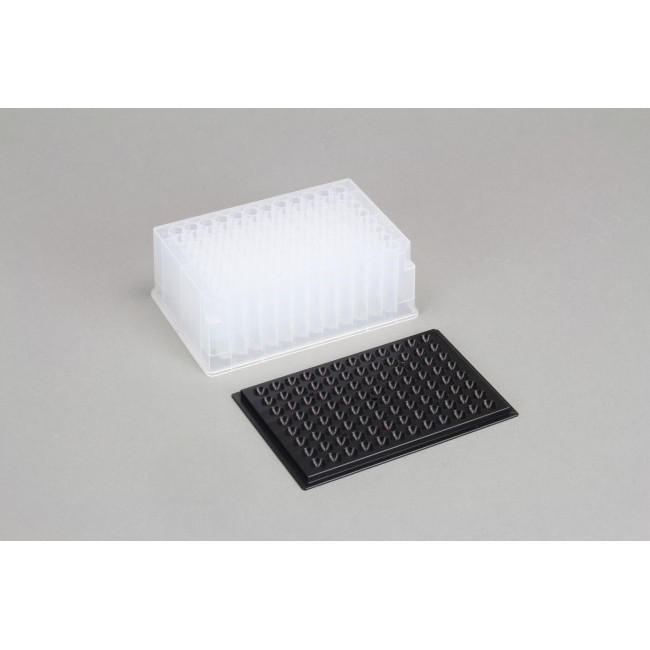 Aluminum Heat Block Insert for Corning #3365 or Other U Bottom 96 Deep Well Microplates, for Efficient Heat Transfer, SLAS Footprint, Designed to be used with any VP 741 or VP 743 Series Heat Block