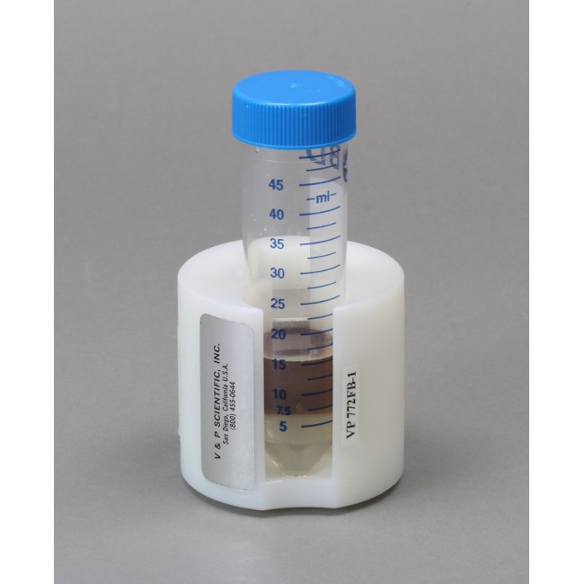 HDPE Single Tube Magnetic Separation Rack for 15 & 50 ml Centrifuge Tubes, with a Single NdFeB Magnet 25.4 x 25.4 x 25.4 mm Cube, Pellet located 1/3 of the Way up the Tube