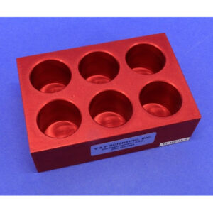 Aluminum Heat Block Insert, 6 Wells 32 mm Diameter 40 mm Deep, SLAS Footprint