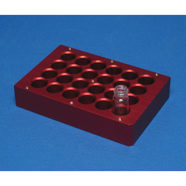 Aluminum Heat Block Insert with Eddy Current Defeating Design, 24 Wells 15.1 mm Diameter 20.7 mm Deep, SLAS Footprint