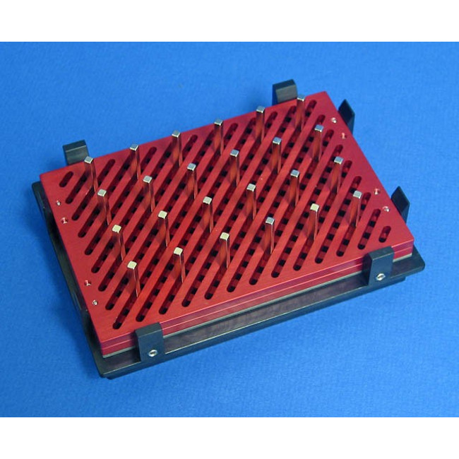 Magnetic Separation Plate for 96 Deep Well with Open Architecture Microplates, 24 Magnetic (52 MGO) Rectangles, Vertical Magnetic Field, Aluminum Frame, SLAS Footprint, High Profile Registration Base Included